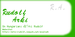 rudolf arki business card